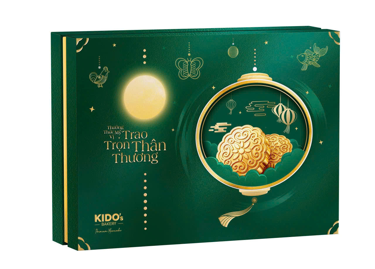 Hộp bánh trung thu Mỹ Vị Thịnh Vượng Xanh CB4 - KIDO's Bakery 2026