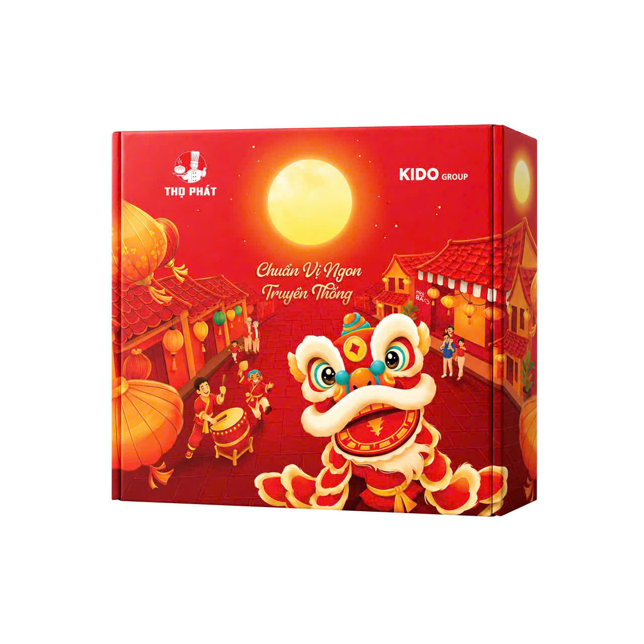Hộp bánh trung thu Thọ Phát truyền thống màu đỏ